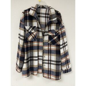 Boutique Bought Plaid Jacket Size Xl Lightweight